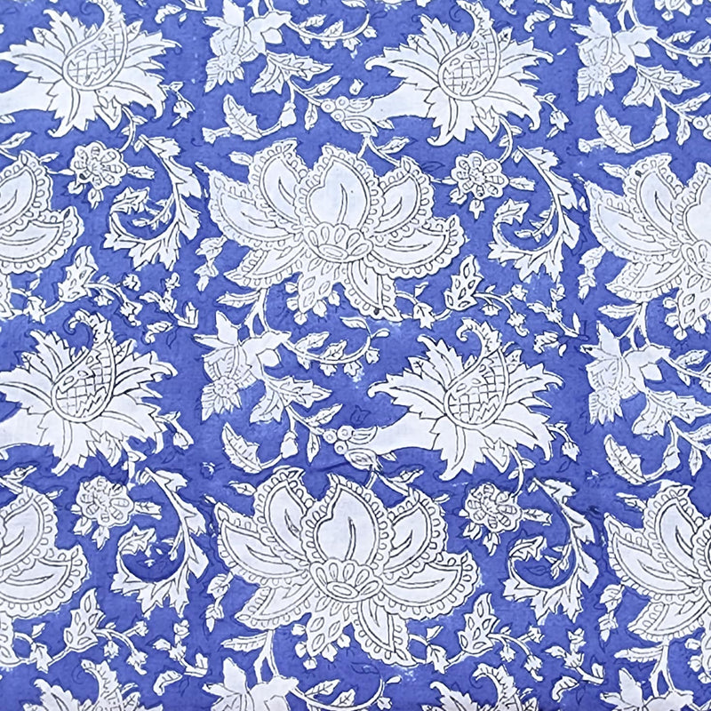 Blue And White Flower Hand Block Print