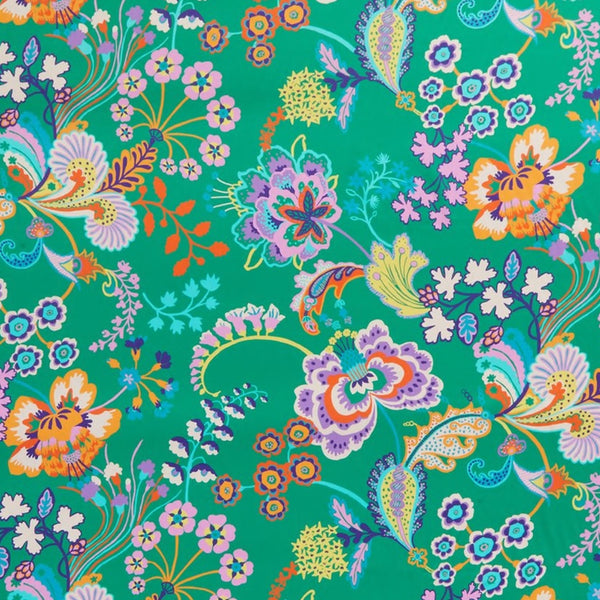 Floral Symphony Silk Satin - Green