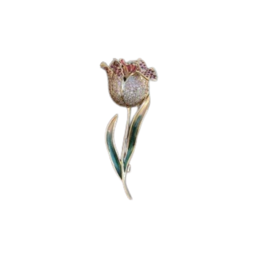 Art Déco Un Bourgeon de Fleur Rose Pin – Kevin Seah Online