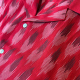 Hand Loomed Ikat Short Sleeve Shirt - RED