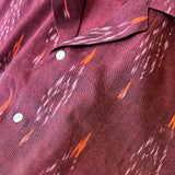 Hand Loomed Ikat Short Sleeve Shirt - MAROON