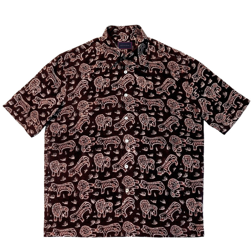 Block Print Short Sleeve Shirt - Tiger & Lion