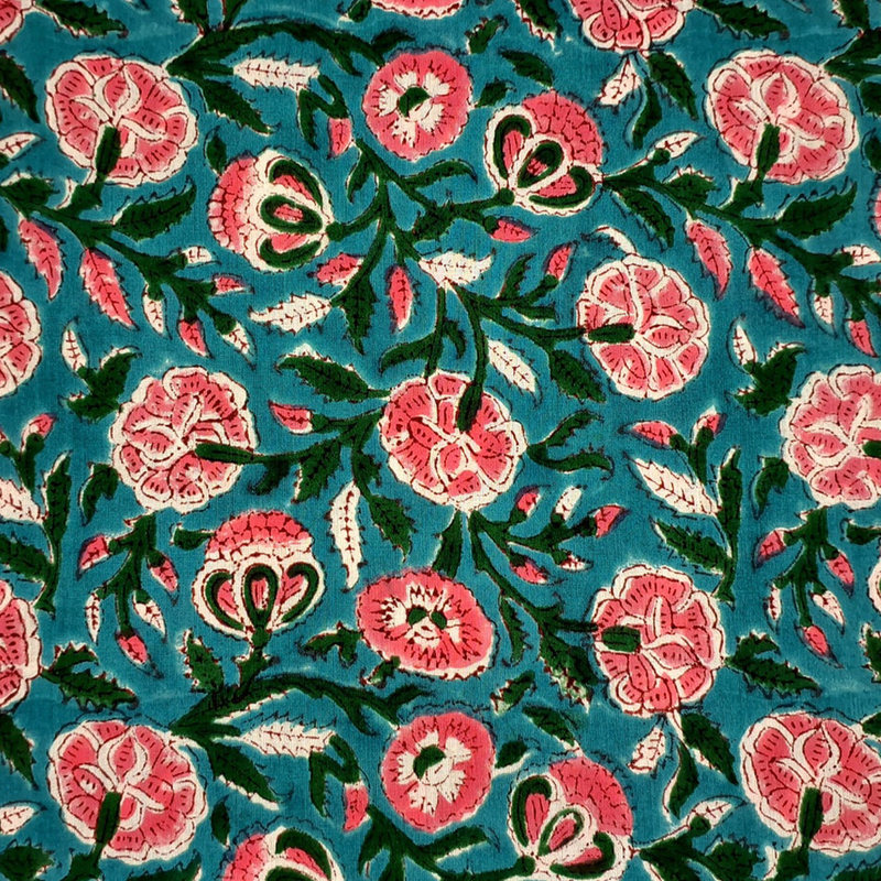 Block Print - Teal / Pink