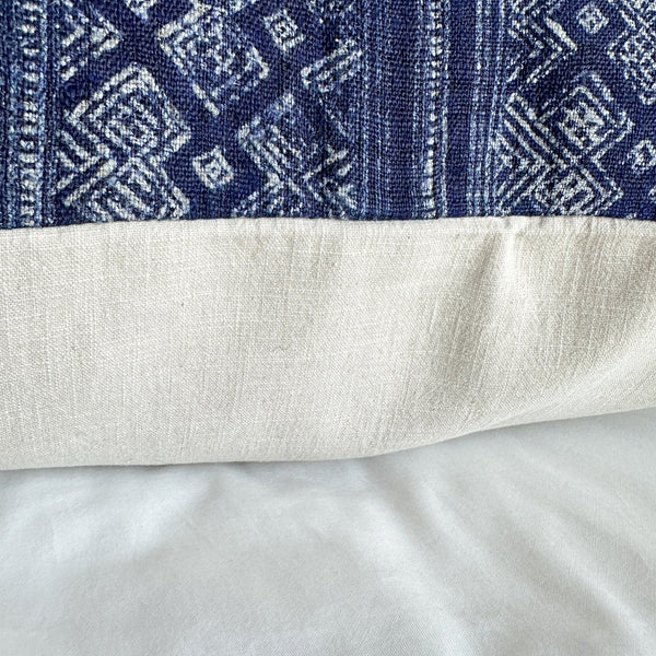 Vintage Indigo Hmong Textile Cushion Cover