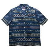 Block Print Short Sleeved Shirt - Navy