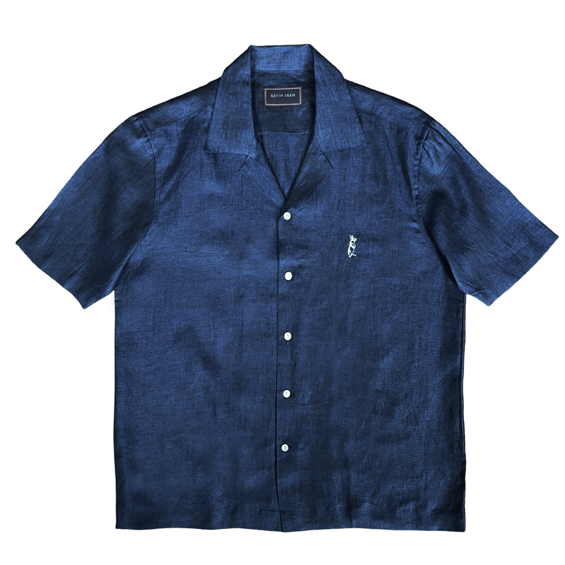 CAMP COLLAR LINEN SHORT SLEEVED SHIRT