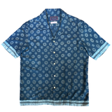 Block Print Short Sleeved Shirt - BLUE