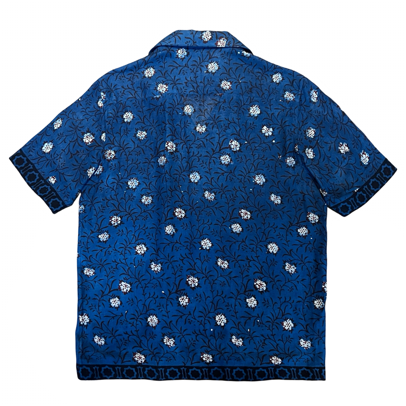 Block Print Short Sleeve Shirt - Indigo