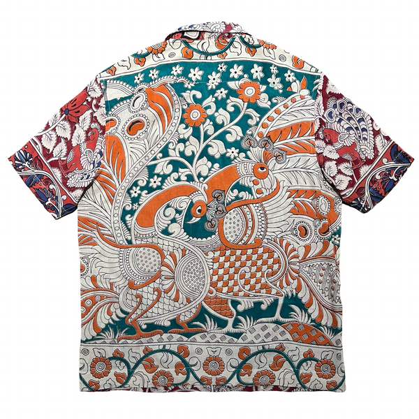 "BIRDS" Series Hand-painted Block Print Short Sleeved Shirt