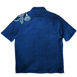 ART SERIES - INDIGO DYED JAPANESE COTTON JACQUARD SHORT SLEEVE SHIRT