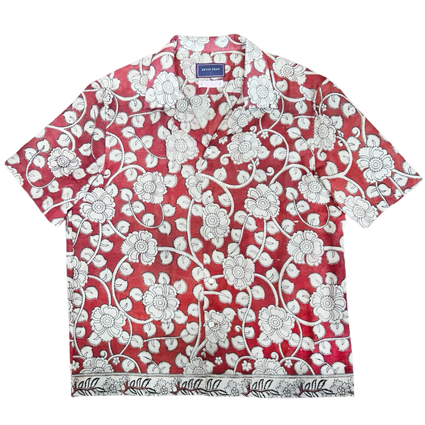 Block Print Short Sleeve Shirt - RED