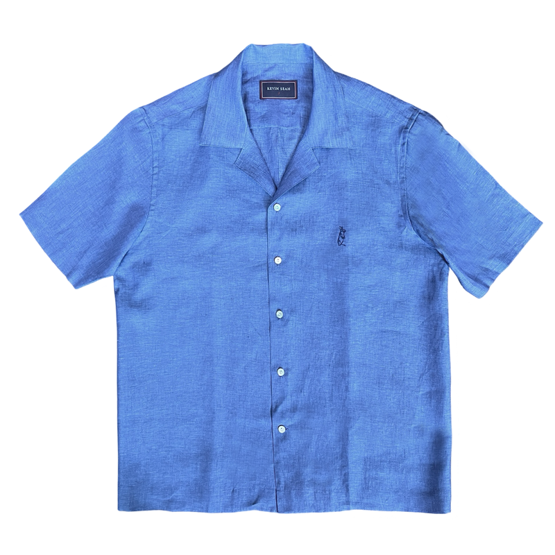 CAMP COLLAR LINEN SHORT SLEEVED SHIRT