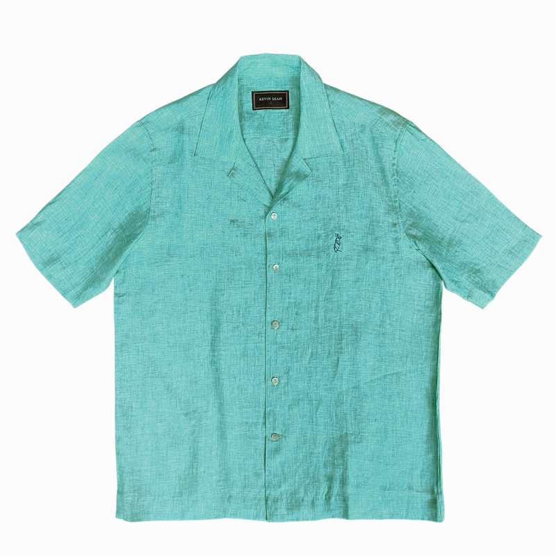 CAMP COLLAR LINEN SHORT SLEEVED SHIRT