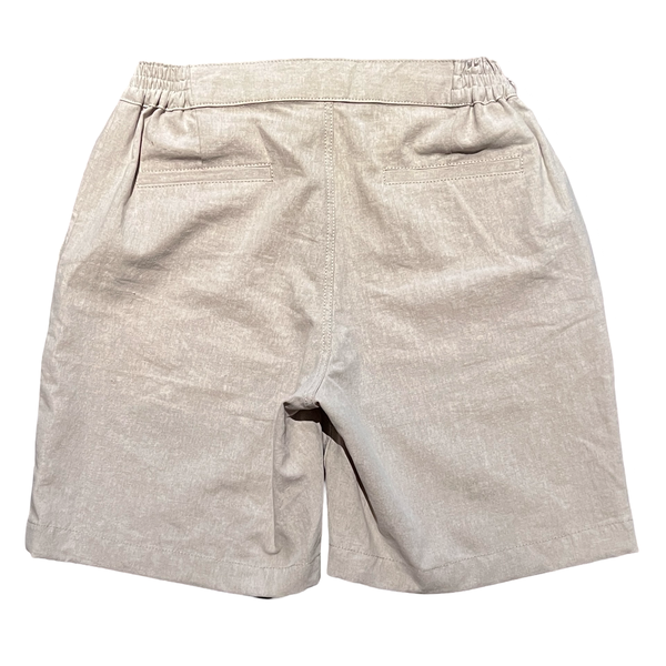 Washed Cotton Linen Shorts - Beige