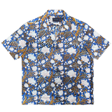 Block Print Short Sleeved Shirt - BLUE