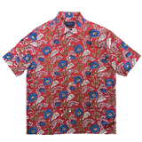 Block Print Short Sleeved Shirt - RED