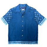 Block Print Short Sleeved Shirt - BLUE