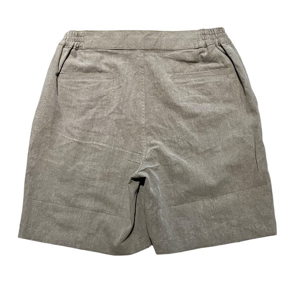 Washed Cotton Linen Shorts - Brown