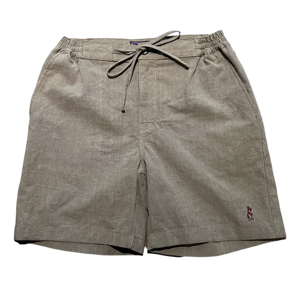 Washed Cotton Linen Shorts - Brown