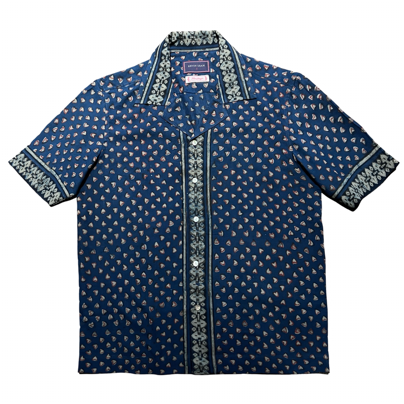 Block Print Short Sleeved Shirt - Indigo