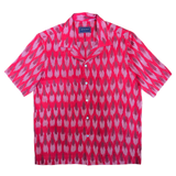 Hand Loomed Ikat Short Sleeve Shirt - RED