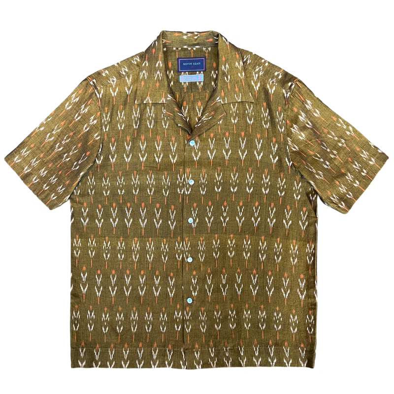 Hand Loomed Ikat Short Sleeve Shirt