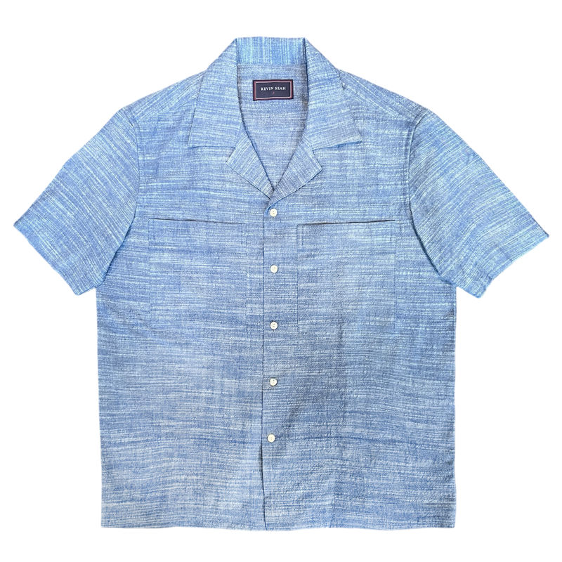 Japanese Cotton Short Sleeve Shirt - Light Blue