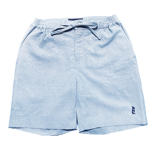 Washed Cotton Linen Shorts - Ice Blue