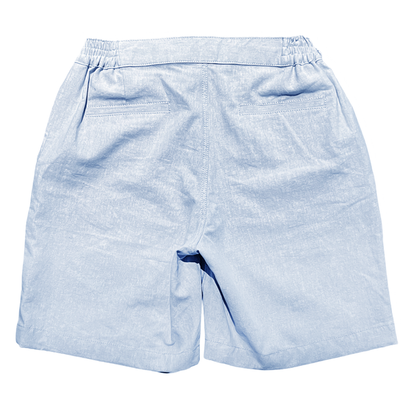 Washed Cotton Linen Shorts - Ice Blue