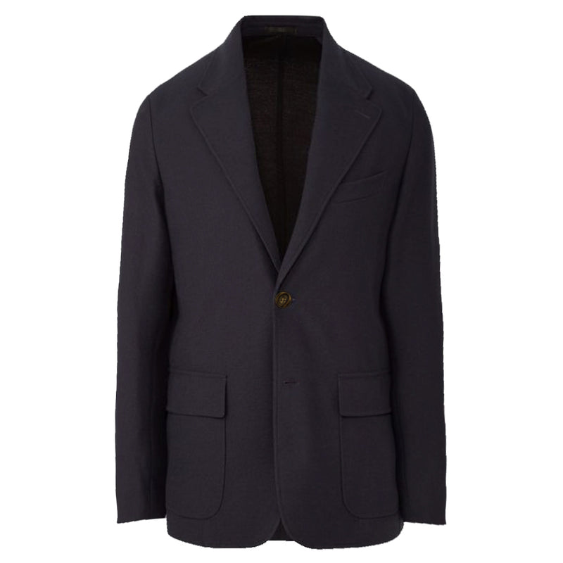 Navy Cotton pique Knit Blazer (Made to Order)