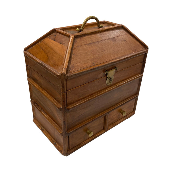 Vintage Wooden Campaign Chest